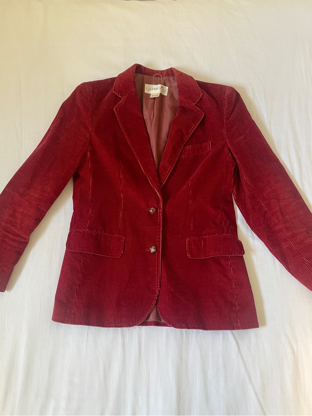 Vintage 1980s Red Corduroy Blazer Jacket